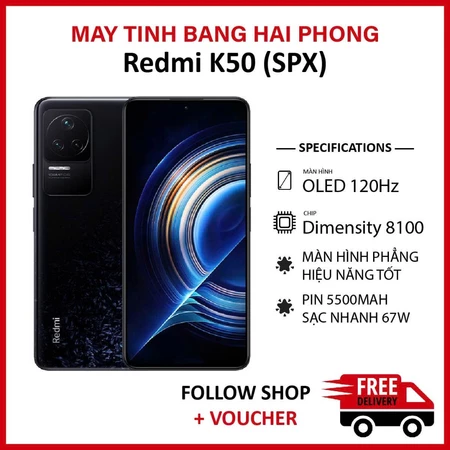 [Máy Cũ] Điện thoại Redmi K50 5G (SPX) RAM 8/256GB chip Dimensity 8100 camera 48MP Pin 5500 mAh