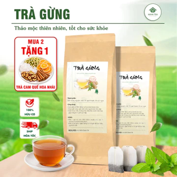Trà gừng giữ ấm cơ thể, combo trà giải cảm, tốt cho hệ tiêu hóa gói 30 túi lọc - MIHA Tea
