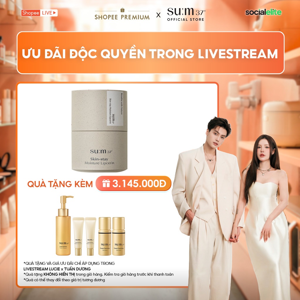 [KOL x SU:M37] Son dưỡng thuần chay su:m 37 Skin-stay Moisture Lipcerin 15ml