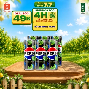 Lốc 6 Lon Nước Uống Có Gaz Pepsi Vị Chanh Không Calo, Không Đường (320ml/lon)