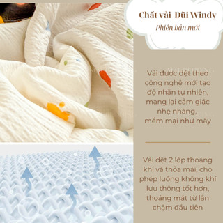 Bộ ga giường và vỏ gối Cotton Đũi Windy M2T BEDDING - bộ gồm 1 ga giường và 2 vỏ gối nằm 50x70cm, mềm, mịn, mát
