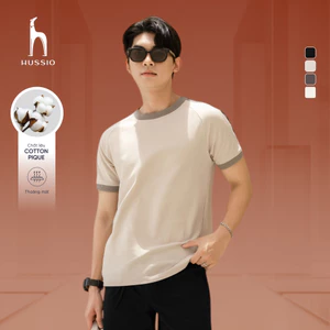 Áo thun nam cổ tròn AUSTIN vải Cotton Pique dày dặn, trẻ trung, năng động - HUSSIO