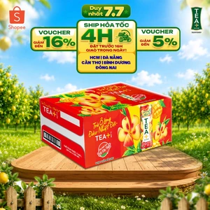Thùng 24 Lon Trà Ô Long Tea+ Đào Trái Cây Nhiệt Đới (320ml/lon)