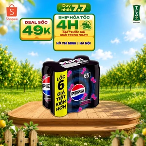 Lốc 6 Lon Nước Ngọt Có Gaz Pepsi Phúc Bồn Tử Không Calo, Không Đường (320ml/lon)