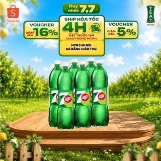 [SALE 15.7] Lốc 6 Chai Nước Ngọt Giải Khát Có Gaz 7Up (1,5L/chai)