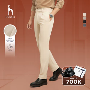 Quần tây nam AXIS, vải cotton dệt chéo chắc chắn, form straight fit tôn dáng, xếp ly sang trọng - HUSSIO