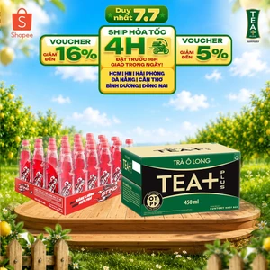 Combo 1 Thùng 24 Chai Sting Dâu và 1 Thùng 24 Chai Tea+ (330ml và 450ml/chai)