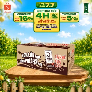 Thùng 24 Lon Cà phê sữa Boss Size Lớn (235ml/lon)