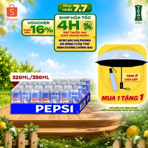 Thùng Nước Ngọt Giải Khát Có Gaz Pepsi Lon Xanh (320ml/lon hoặc 350ml/lon)