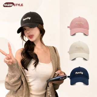 Mũ Lưỡi Trai HAZIN Form Cứng, Thêu Chữ Peachy, Nón Lưỡi Trai Nam Nữ Chất Vải Kaki Thoáng Mát Nhiều Màu Hot Trend
