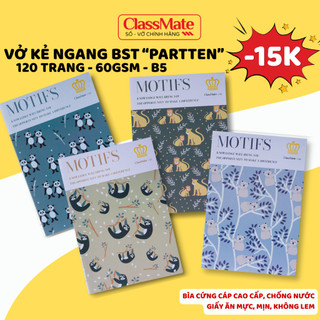 Vở Kẻ Ngang Classmate Pattern 120 Trang 60gsm Bìa Chống Nước, Tập Học Sinh Dòng Kẻ 2 Màu Chống Lóa NB5-12-0605