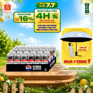 Thùng 24 Lon Nước Uống Có Gaz Pepsi Không Calo, Không Đường (320ml/lon)