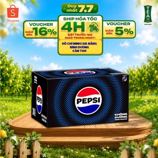 [SALE 15.7] Thùng 24 Chai Nước Ngọt Giải Khát Có Gaz Pepsi Không Calo, Không Đường (390ml /chai)