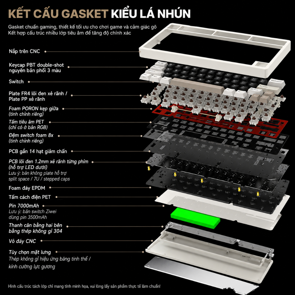 RAINY75 Limited – Bàn phím cơ nhôm CNC | 3 Chế Độ Kết Nối | RGB |  | Gasket | Bảo Hành 12 tháng | BigBuy360 - bigbuy360.vn