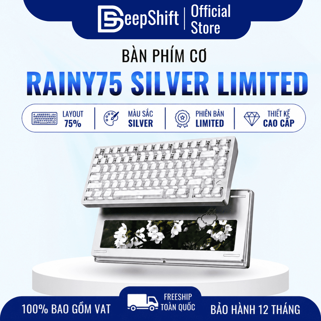 RAINY75 Limited – Bàn phím cơ nhôm CNC | 3 Chế Độ Kết Nối | RGB |  | Gasket | Bảo Hành 12 tháng | BigBuy360 - bigbuy360.vn
