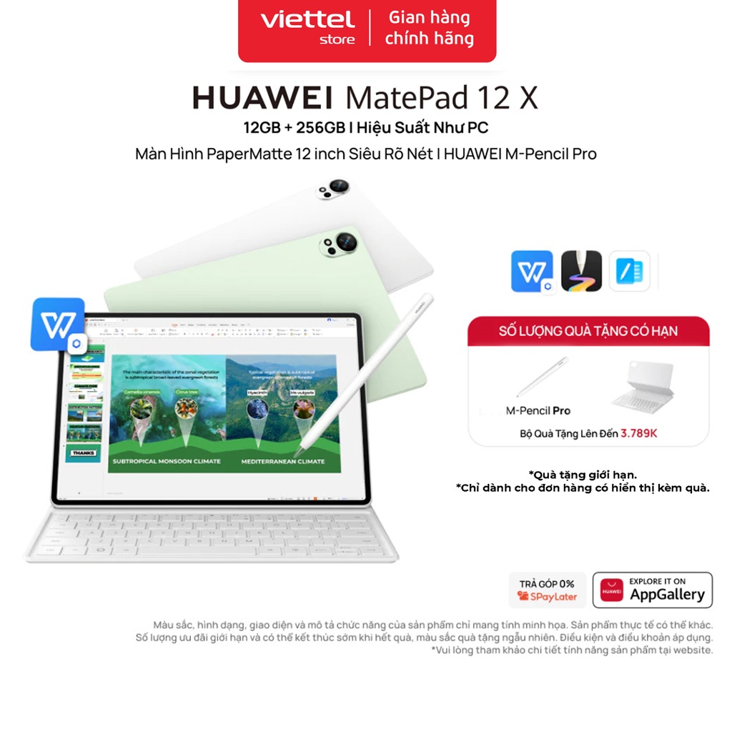 Máy Tính Bảng HUAWEI MatePad 12 X | Hiệu Suất Như PC | Màn Hình PaperMatte 12" Rõ Nét | M-Pencil Pro | BigBuy360 - bigbuy360.vn