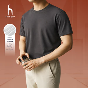 Áo thun tôn dáng PERFECT form clean fit, cổ tròn không ôm vải single jersey mềm mại - HUSSIO
