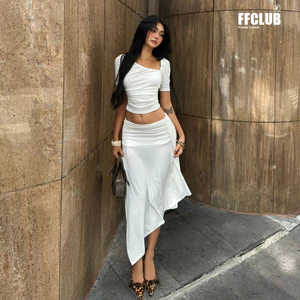 FFCLUB - ÁO THUN NHÚN KÈM VÁY OLIVE LADONG TÔN DÁNG