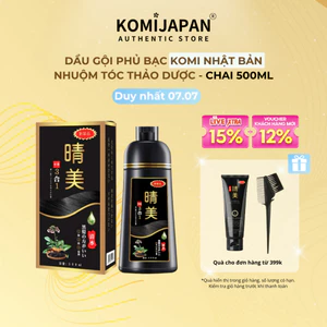 Dầu gội nhuộm tóc thảo dược, phủ bạc, dầu gội nâu tóc, đen tóc, Komi Nhật Bản nhập khẩu chính hãng - chai 500ml