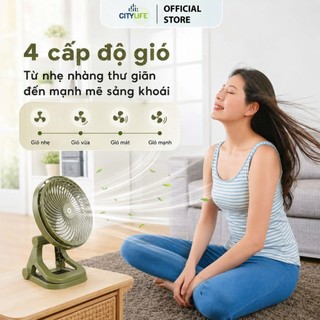 [ BẢO HÀNH 12T] Quạt tích điện quạt kẹp bàn SIÊU TO Qcooker FS01P quạt để bàn tích điện USB pin 4000mAH dùng liên tục 6h