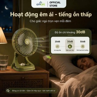 [ BẢO HÀNH 12T] Quạt tích điện quạt kẹp bàn SIÊU TO Qcooker FS01P quạt để bàn tích điện USB pin 4000mAH dùng liên tục 6h