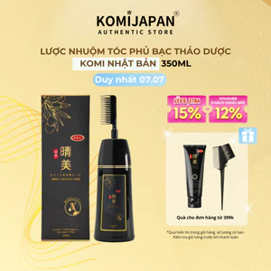 Lược nhuộm tóc thảo dược phủ bạc đen tóc Komi Nhật Bản chính hãng dạng chai lược thông minh 350ml