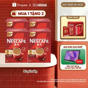 Combo 4 hộp Cà phê Hòa tan NESCAFÉ VỊ NGUYÊN BẢN 20 gói - Đậm thơm hài hòa