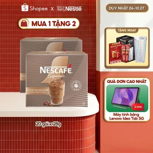 Combo 2 hộp Cà phê sữa NESCAFÉ Signature Hộp 10 gói THƠM NỒNG VỊ ĐẬM