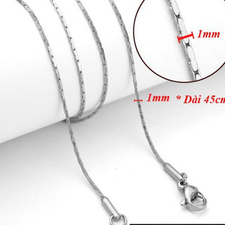Dây chuyền nam nữ inox mảnh trơn kiểu xích nối đoạn phản xạ ánh sáng không gỉ có nhiều size WN33