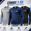 Combo 3 Áo Thun Nam Thể Thao Dài Tay, Chất Vải Thun Trơn, Mềm, Co Giãn, Họa Tiết Logo 3D Nổi Bật