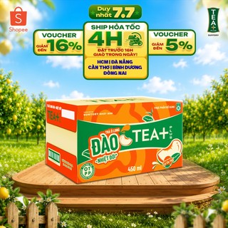 [SALE 15.7] Thùng 24 Chai Trà Ô Long Tea+ Đào Trái Cây Nhiệt Đới (450ml/chai)