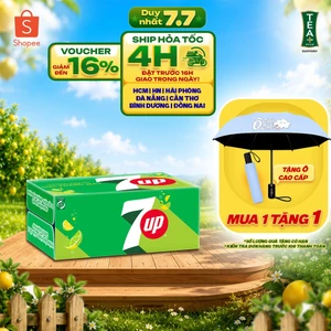 Thùng Nước Ngọt Giải Khát Có Gaz 7Up Lon Xanh (320ml/lon)