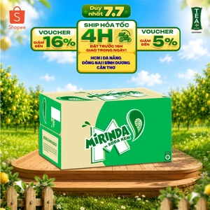 Thùng 24 Chai Nước Ngọt Giải Khát Có Gaz Mirinda Soda Kem (390ml/chai)