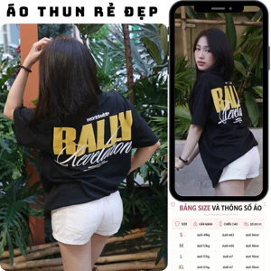 Áo thun, phông RALLY REVELATION Áo tay lỡ tshirt cổ tròn UNISEX nam nữ Cotton oversize form rộng