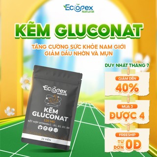 Kẽm Gluconat + Multi Vitamin Tăng Cường Sức Khỏe, Kiểm Soát Dầu Nhờn, Giảm Mụn, Đẹp Da - Túi 21 Viên