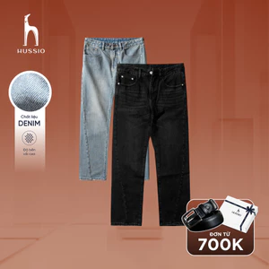 Quần jeans nam EVOL, BST 22 CENT, ống suông, co dãn tốt, đứng form, trẻ trung, thanh lịch - HUSSIO