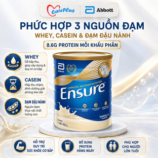 Sữa dinh dưỡng Ensure Abbott Úc 850g Vani cho người lớn, bổ sung dinh dưỡng nhập khẩu Úc