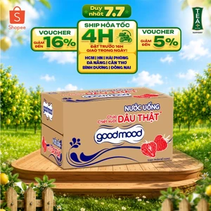 Thùng 24 Chai Nước Uống Vị Dâu Goodmood ( 450ml/chai)