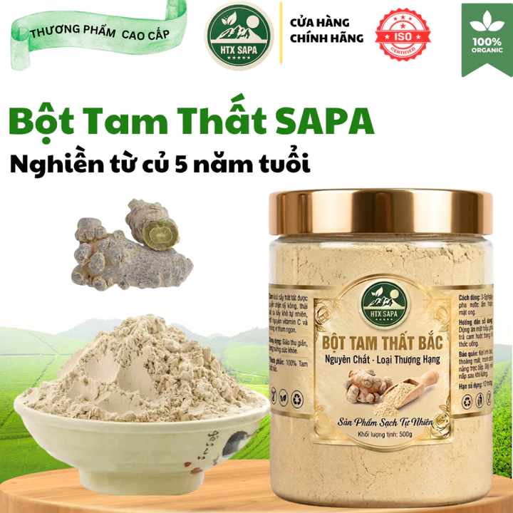 Bột Tam Thất Bắc Sa Pa 5 Năm Tuổi Nguyên Chất 100% - Xay Mịn Từ Củ Già
