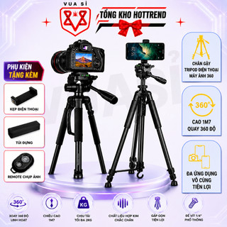 TRIPOD VUASI 360 Chân Máy Ảnh Điện Thoại Cao1m7 Hỗ Trợ CHỤP ẢNH QUAY VIDEO CHUYÊN NGHIỆP Xoay 360 Độ