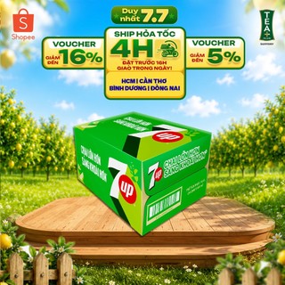 [SALE 15.7] Thùng 24 Chai Nước Ngọt Giải Khát Có Gaz 7Up (600ml/chai)