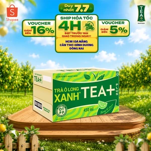 Thùng 24 Chai Trà Ô Long Xanh Tea+ (450ml/chai)