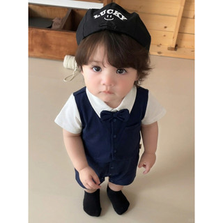 Bộ liền thân cho bé bodysuit dài tay Unbee kèm che thóp chất liệu thu gân Hàn mềm mại thoáng mát