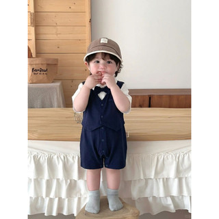 Bộ liền thân cho bé bodysuit dài tay Unbee kèm che thóp chất liệu thu gân Hàn mềm mại thoáng mát