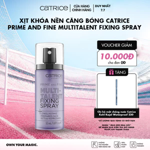 Xịt khóa nền Catrice Prime And Fine Multitalent Fixing Spray giúp da mướt và ăn phấn hơn 50ml