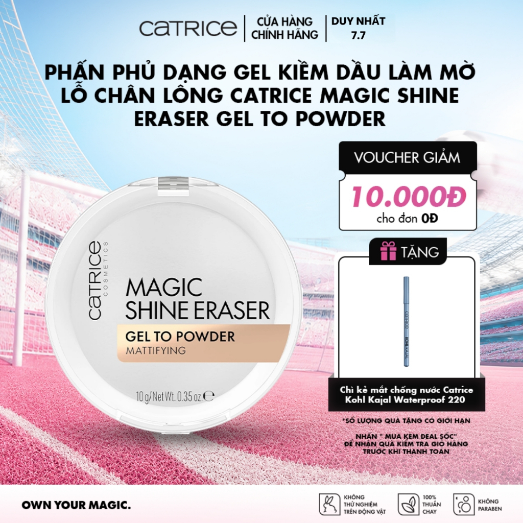 Phấn phủ dạng gel kiềm dầu làm mờ lỗ chân lông Catrice Magic Shine Eraser Gel To Powder 10g