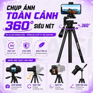 TRIPOD VUASI 360 Chân Máy Ảnh Điện Thoại Cao1m7 Hỗ Trợ CHỤP ẢNH QUAY VIDEO CHUYÊN NGHIỆP Xoay 360 Độ