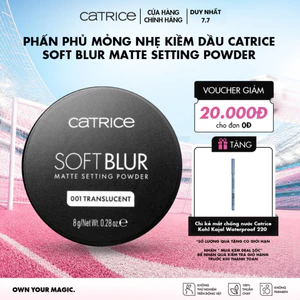 Phấn phủ mỏng nhẹ kiềm dầu Catrice Soft Blur Matte Setting Powder 8g