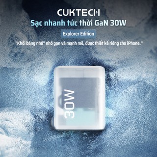 Củ Sạc GaN CUKTECH AC30S 1C | Công Suất Max 30W | Siêu Nhỏ Gọn | Bảo Hành 18 Tháng