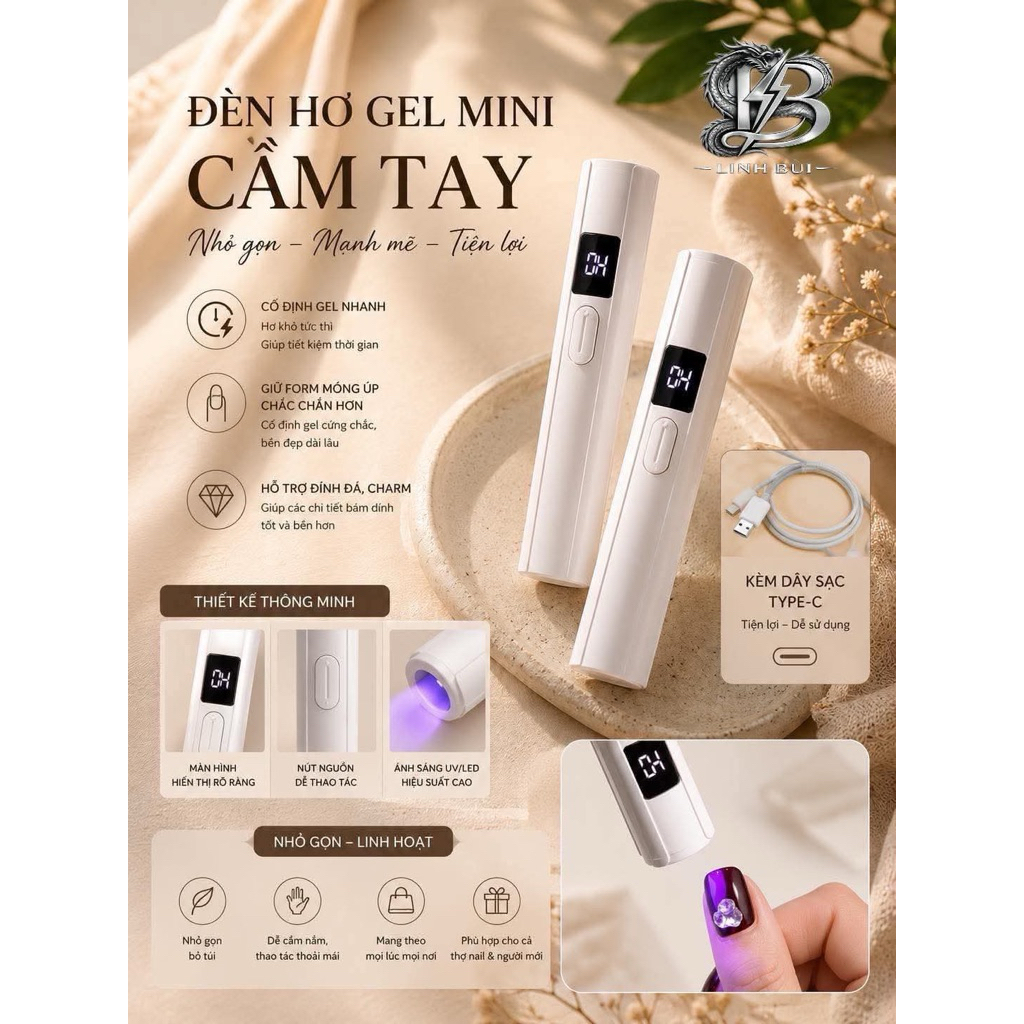 ✨ ĐÈN PIN HƠ GEL MINI CẦM TAY ✨Linh Bùi